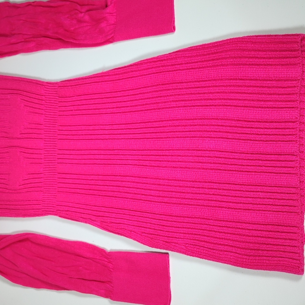 Anthropologie Pink Turtleneck Fitted Sweater Dress XS - Picture 10 of 14